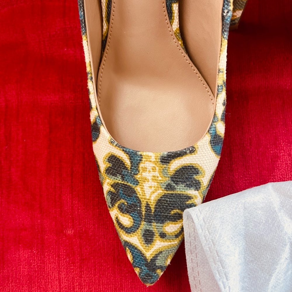 Sam Edelman Green, blue, yellow Patterned Heels - Picture 8 of 9